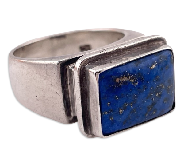 size 8 sterling silver chunky lapis ring