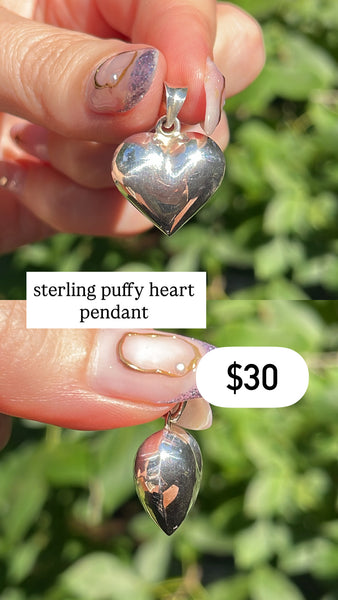 RESERVED PRIVATE LISTING -- sterling silver heart pendant A17