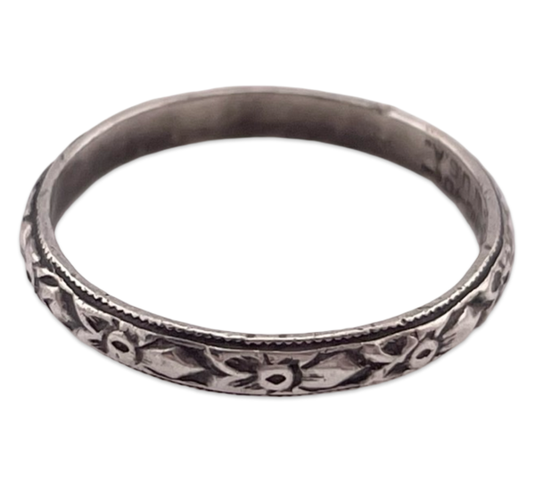 size 5 sterling silver Uncas orange blossom band ring