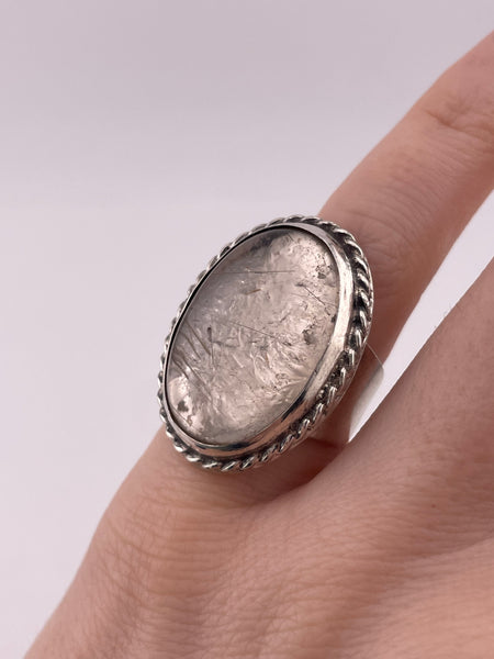 size 4.75 sterling silver rutilated quartz ring