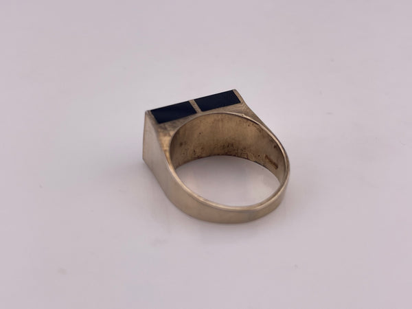 size 6.5 sterling silver gold wash onyx ring