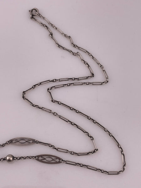 sterling silver fancy lorgnette lariat chain necklace