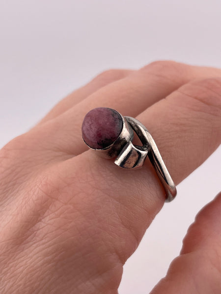 size 10 sterling silver rhodonite ring