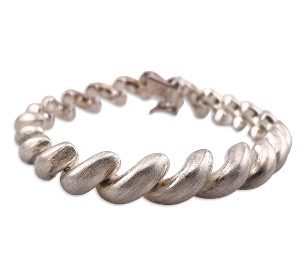 sterling silver 7-3/8" brushed San Marco link bracelet