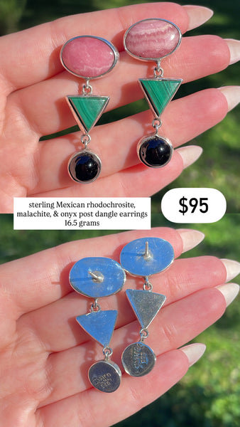 RESERVED PRIVATE LISTING -- sterling silver multi-stone earrings A12