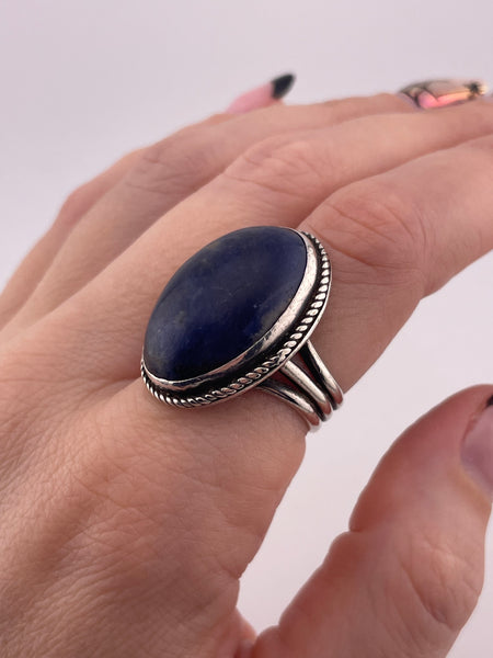 size 8 sterling silver sodalite ring
