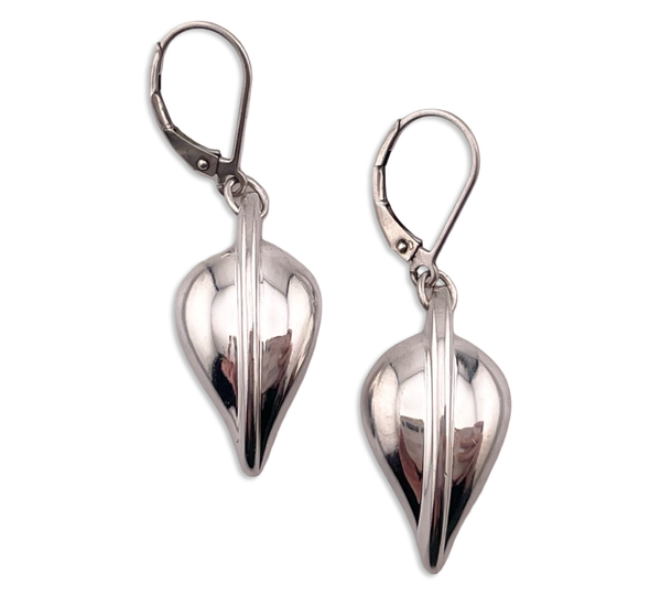 sterling silver stoneless Robert Lee Morris RLM Studio leaf dangle earrings