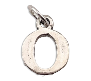 sterling silver 'O' letter initial pendant