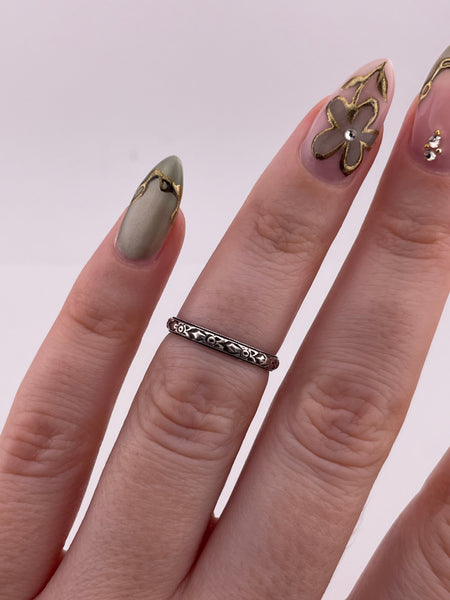 size 5 sterling silver Uncas orange blossom band ring