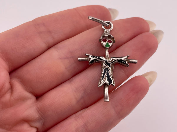 800 silver scarecrow resin pendant