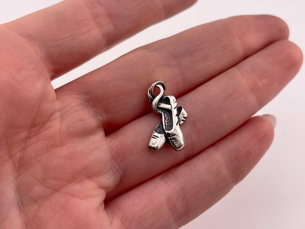 sterling silver ballet shoes pendant