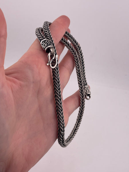 sterling silver 18" heavy 58 grams box wheat chain necklace