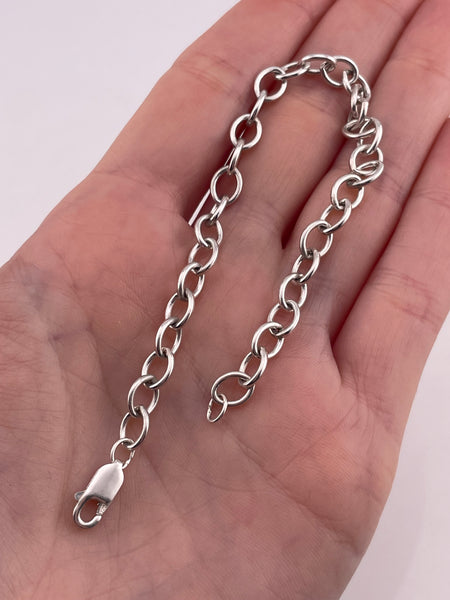 sterling silver 7-3/8" cable chain link bracelet