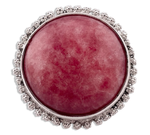 size 6.5 sterling silver chunky rhodochrosite ring