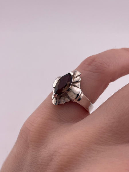 size 6 sterling silver smoky quartz ring