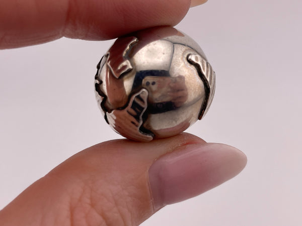 sterling silver globe world harmony ball pendant