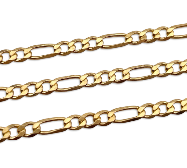 sterling silver 20" gold plated figaro chain link necklace