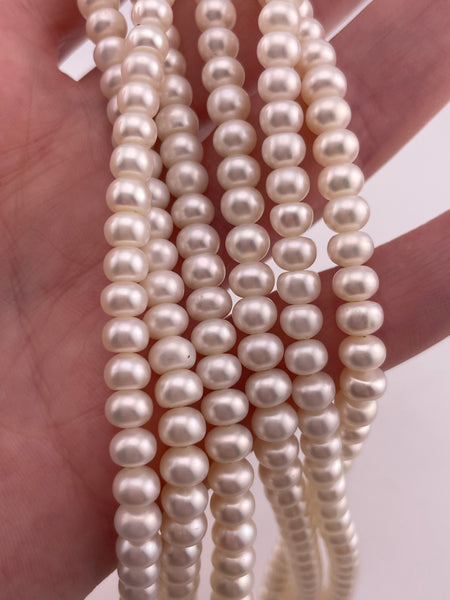 sterling silver component 17" three strand synthetic pearl necklace w/ oversized charm clasp