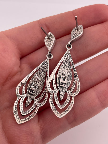 sterling silver stabilized turquoise post dangle earrings