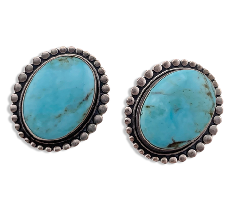 sterling silver stabilized turquoise post earrings