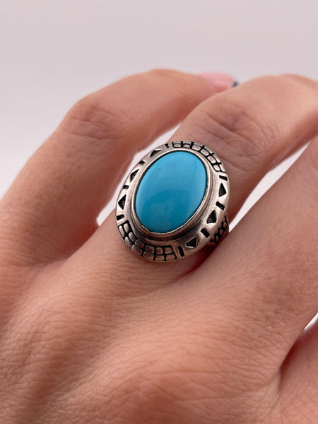 size 6.25 sterling silver stabilized turquoise ring