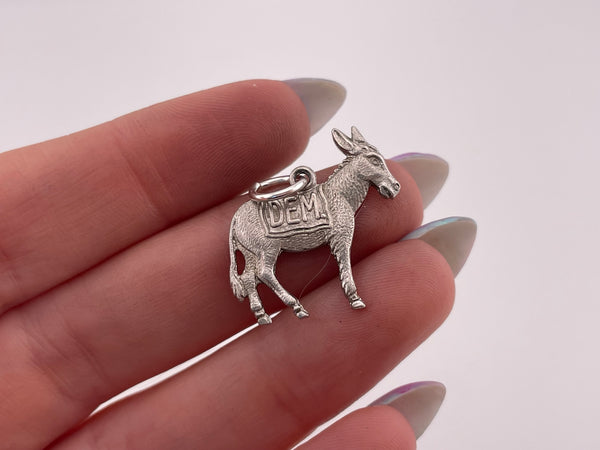 sterling silver Democrat donkey pendant