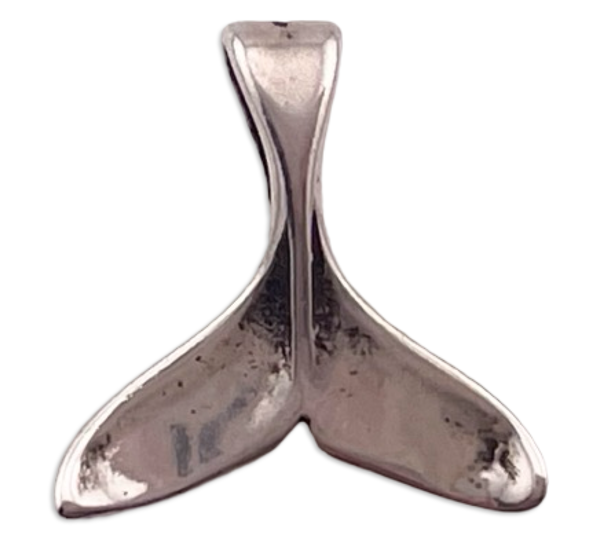 sterling silver small whale tail pendant