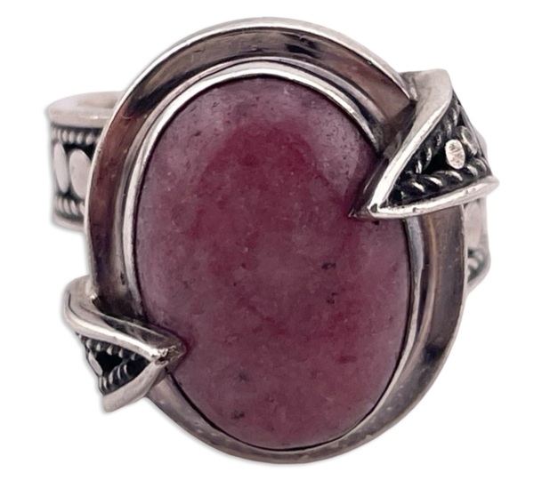 size 5 sterling silver rhodochrosite ring