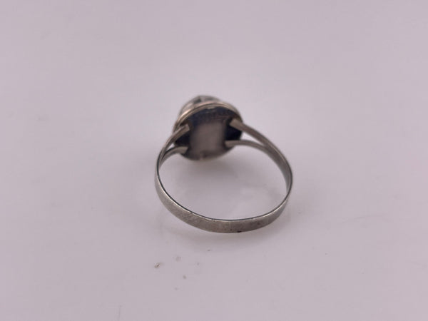 size 9 sterling silver lab opal ring