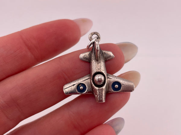 sterling silver airplane pendant