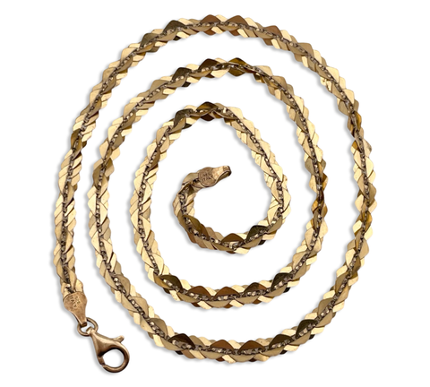 sterling silver gold plated 24"shimmery chain link necklace