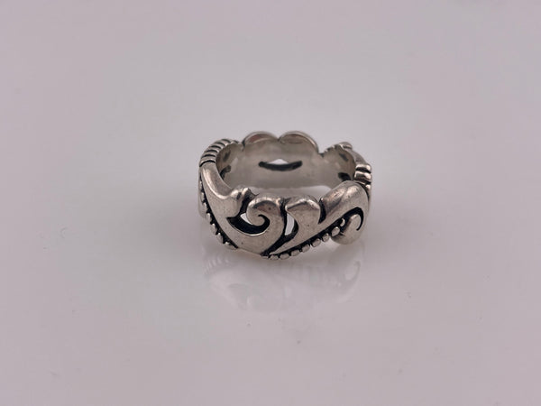 size 6.75 sterling silver stoneless swirl band ring