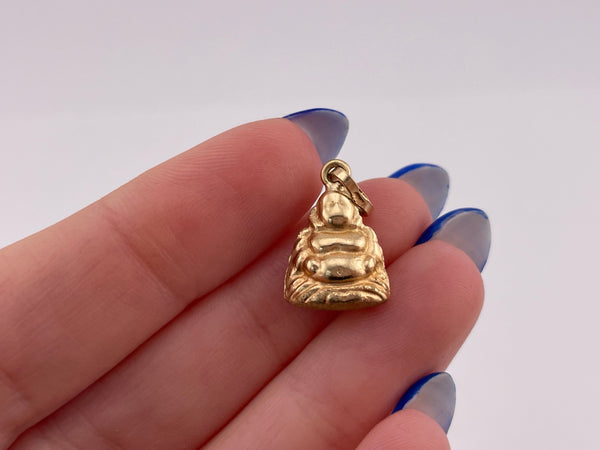 14k gold 3D puffy Buddha pendant
