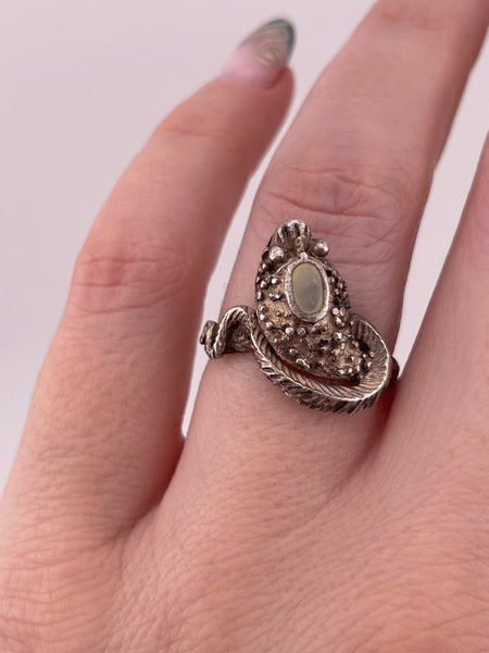 size 7 sterling silver mother of pearl snake ring