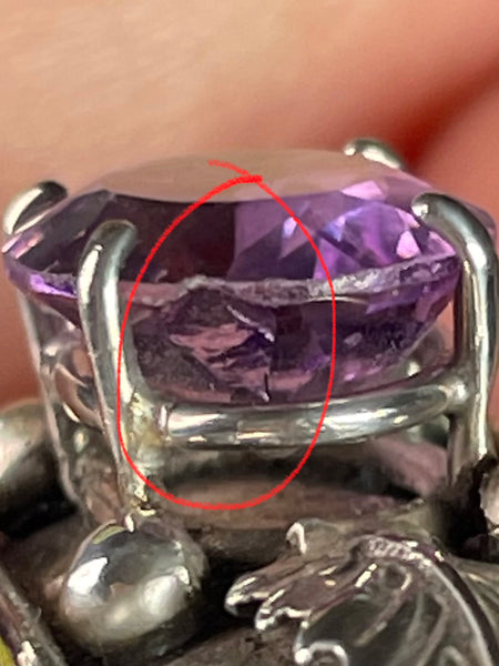 sterling silver faceted amethyst cuff bracelet