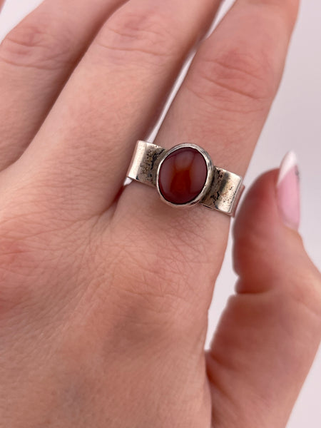 size 9.5 sterling silver carnelian ring