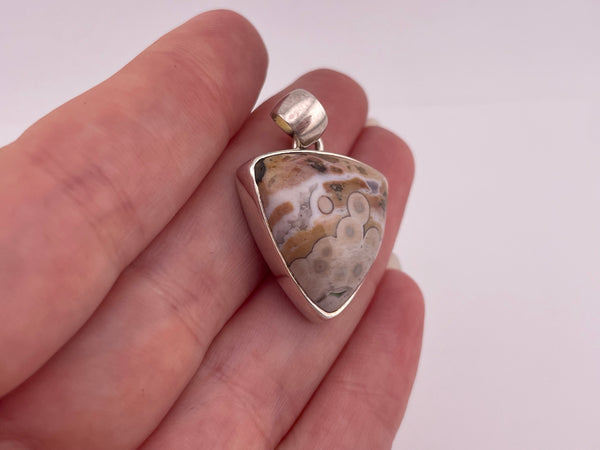 sterling silver jasper pendant