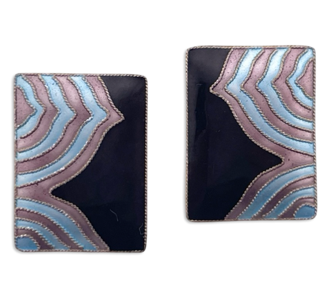 sterling silver gold wash enamel post earrings