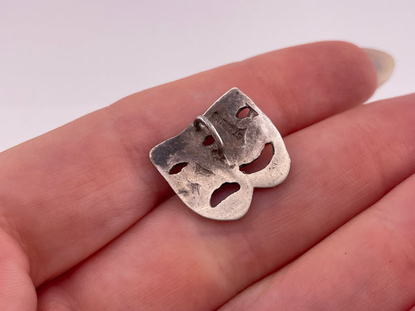 sterling silver comedy drama masks pendant