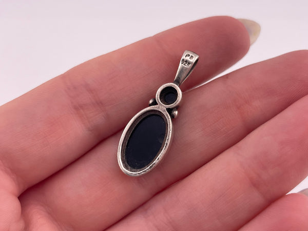 sterling silver opal simulant pendant