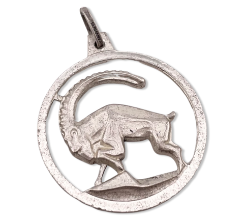 sterling silver matte Aries the Ram zodiac sign cut-out design pendant