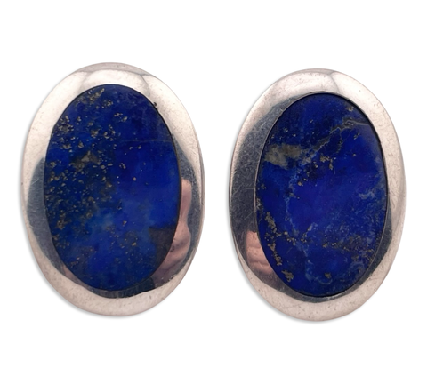 sterling silver lapis post earrings