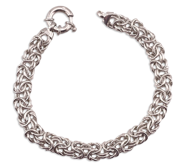 sterling silver 8" Byzantine chain link bracelet