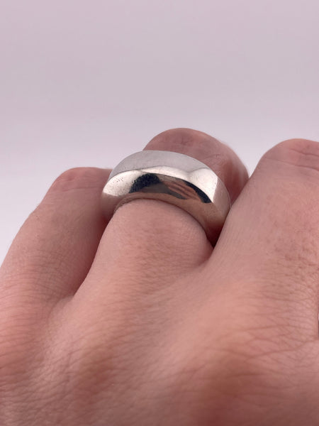 size 6.75 sterling silver chunky heavy stoneless ring