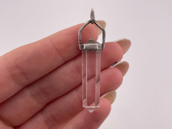 sterling silver glass crystal pendant
