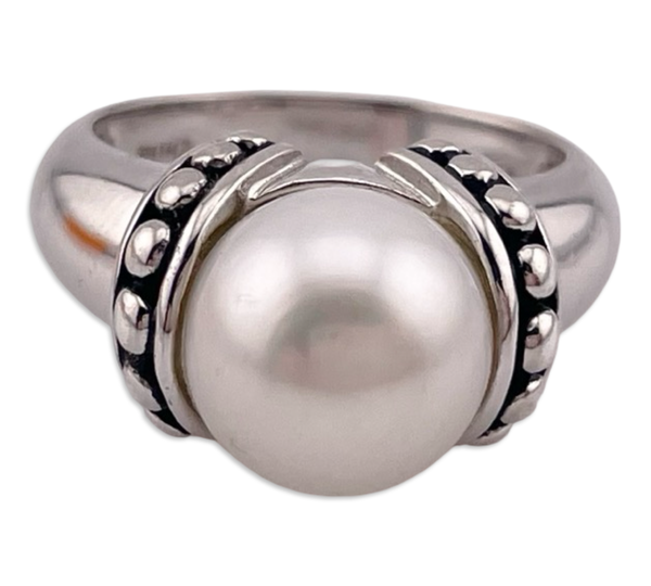 size 5 sterling silver synthetic pearl ring