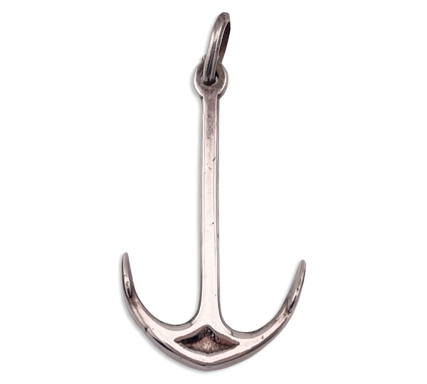 sterling silver large anchor pendant