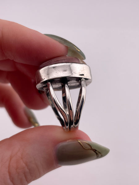size 5.5 sterling silver rhodocrosite ring