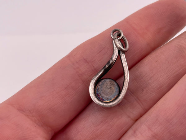 sterling silver amber pendant