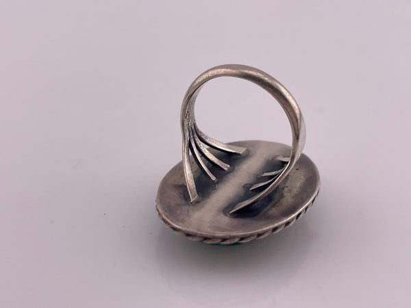 size 8 sterling silver malachite ring